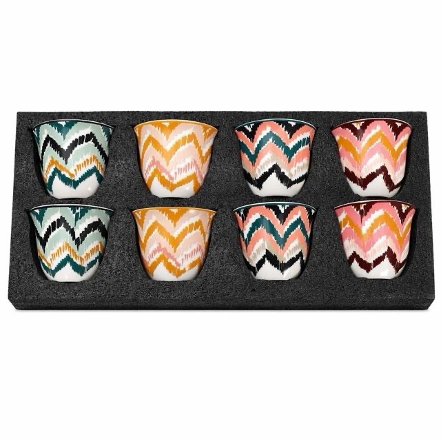 Boho Wave keramická šálka 8 ks darčeková sada na čaj Espresso