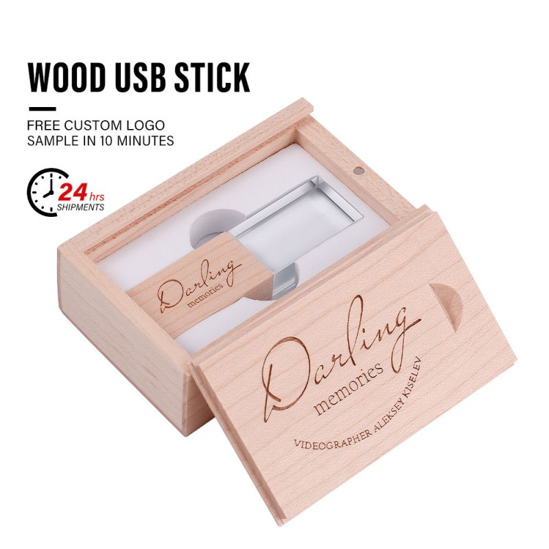 Vlastný USB flash disk z krištáľového dreva
