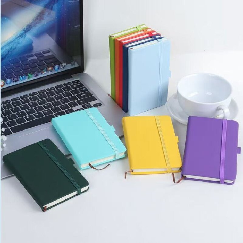 Pracovný notebook s vlastným logom A5 z PU koženej gumičky