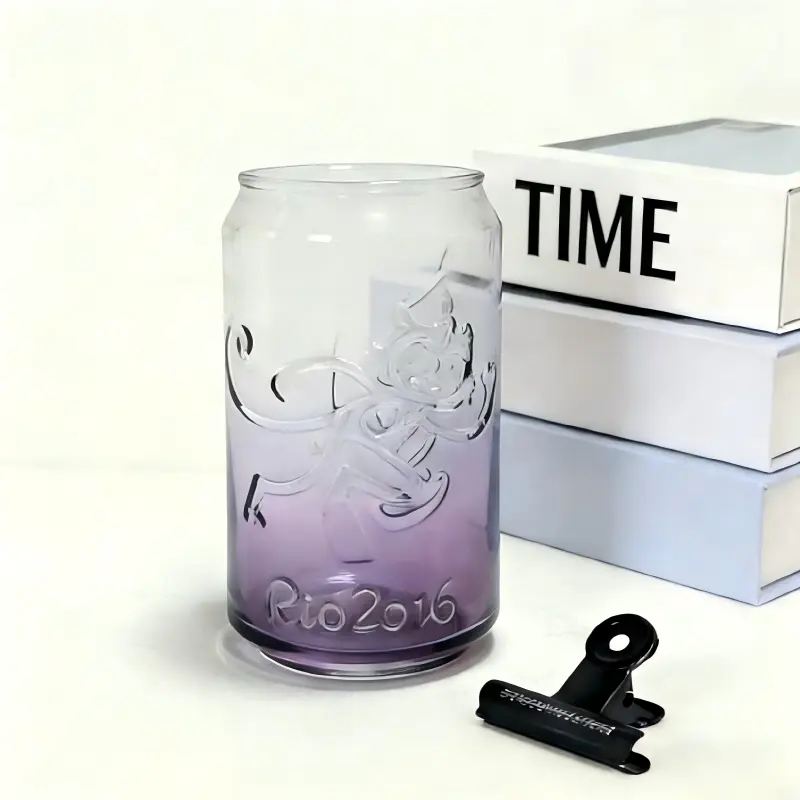 Postupne sa meniaci pohár Purple Embossed Glass Tumbler